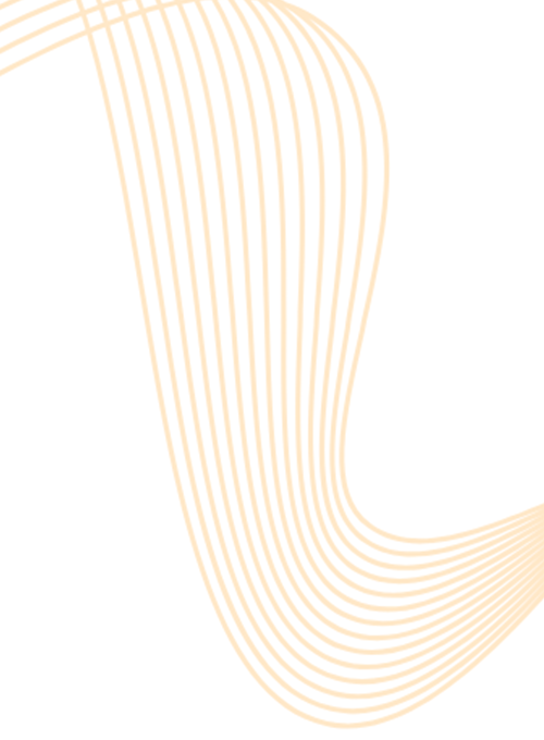 Multiple curving orange lines on a neutral background